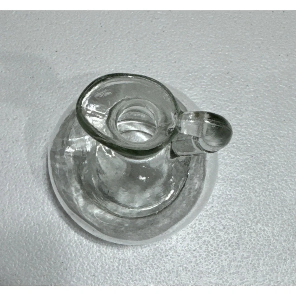 Vintage Small Clear Glass Olive oil Pitcher/Vinegar Cruet Bottle without Stopper